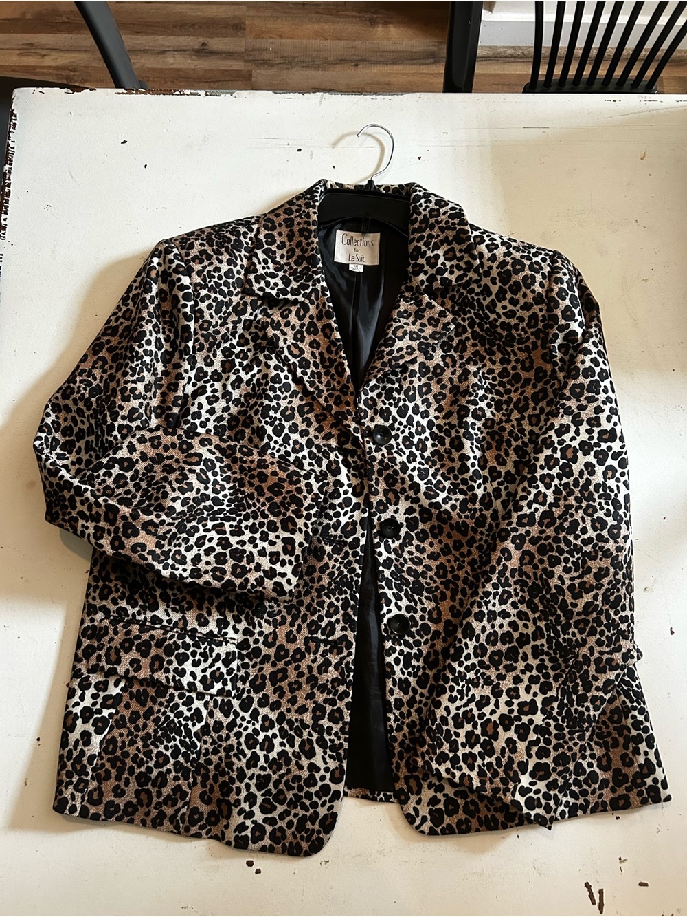 Collections for Le Suit Cheetah Animal Print Jacket / Blazer / Brown Black Tan